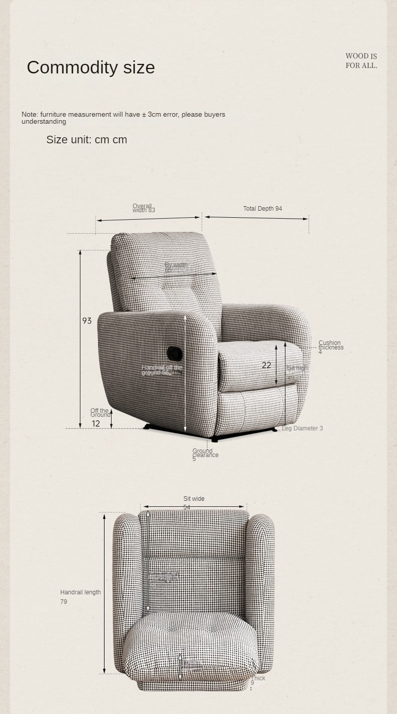 Fabric Modern Retractable Lounge Chair