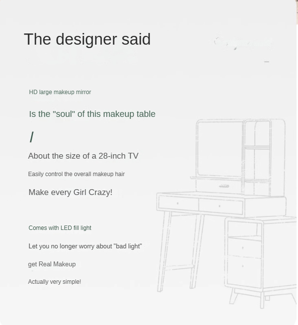 Oak solid wood Dressing Table Telescopic -USA