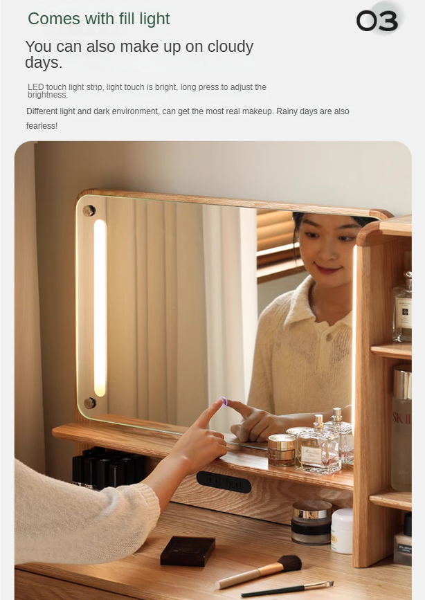 Oak solid wood Dressing Table Telescopic -USA