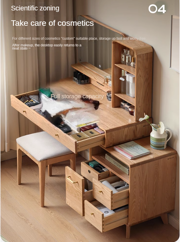 Oak solid wood Dressing Table Telescopic -USA