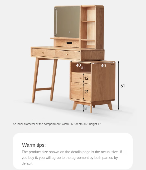 Oak solid wood Dressing Table Telescopic -USA