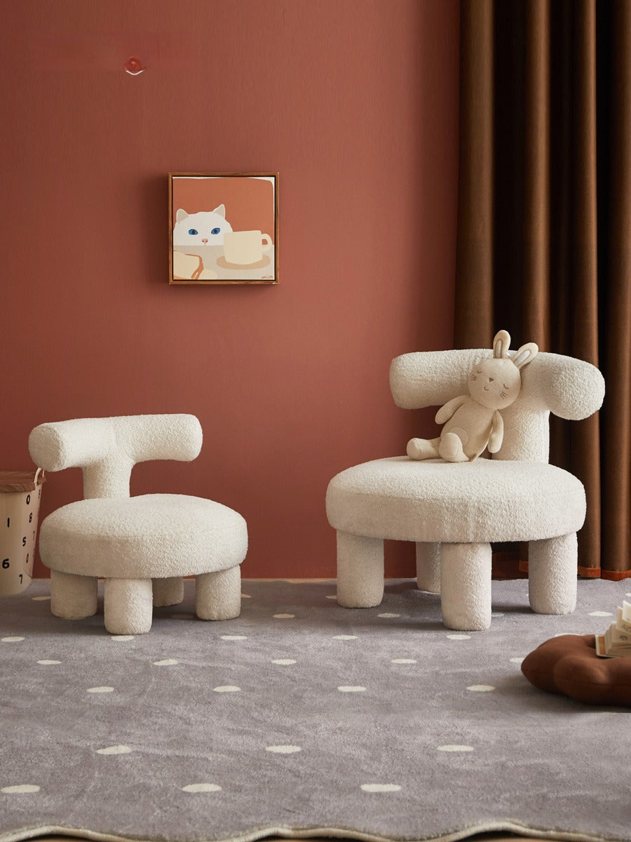 Lamb Velvet Kids Single Chair