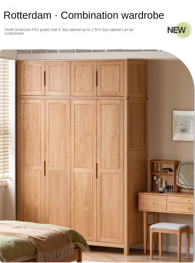 Oak solid wood combined Wardrobe.