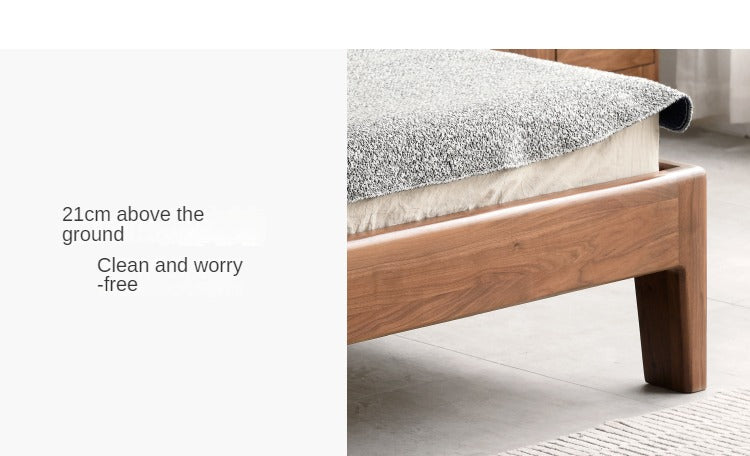 Black Walnut Solid wood bed Nordic modern
