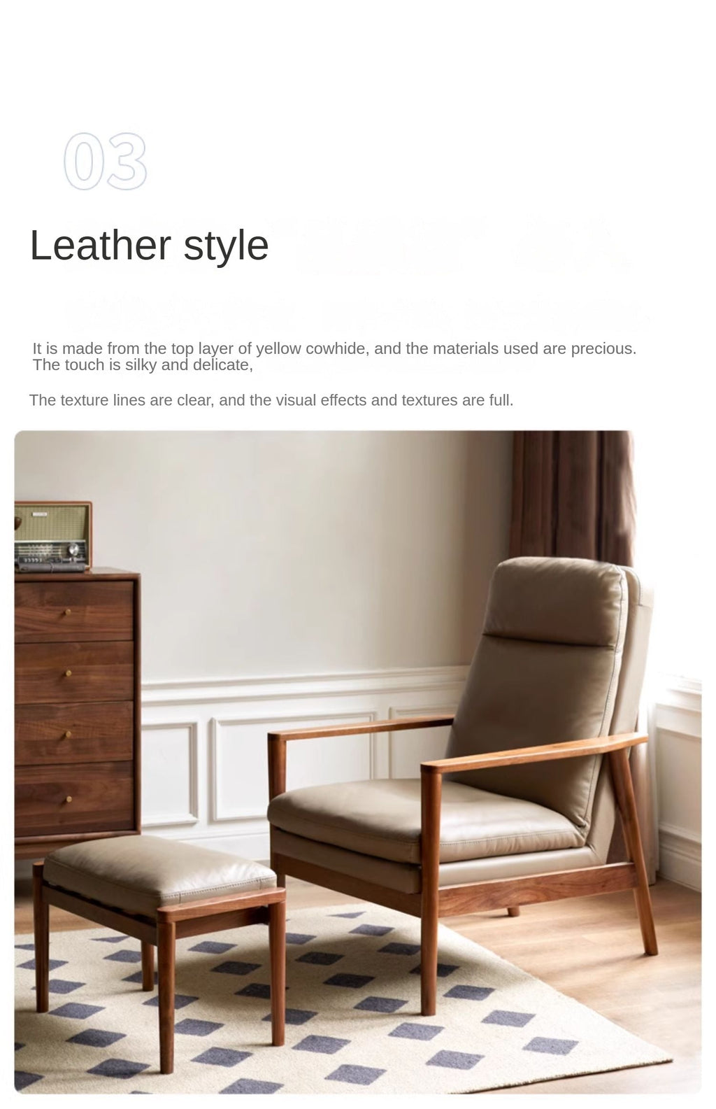 Black Walnut Solid Wood Fabric Sofa Chair