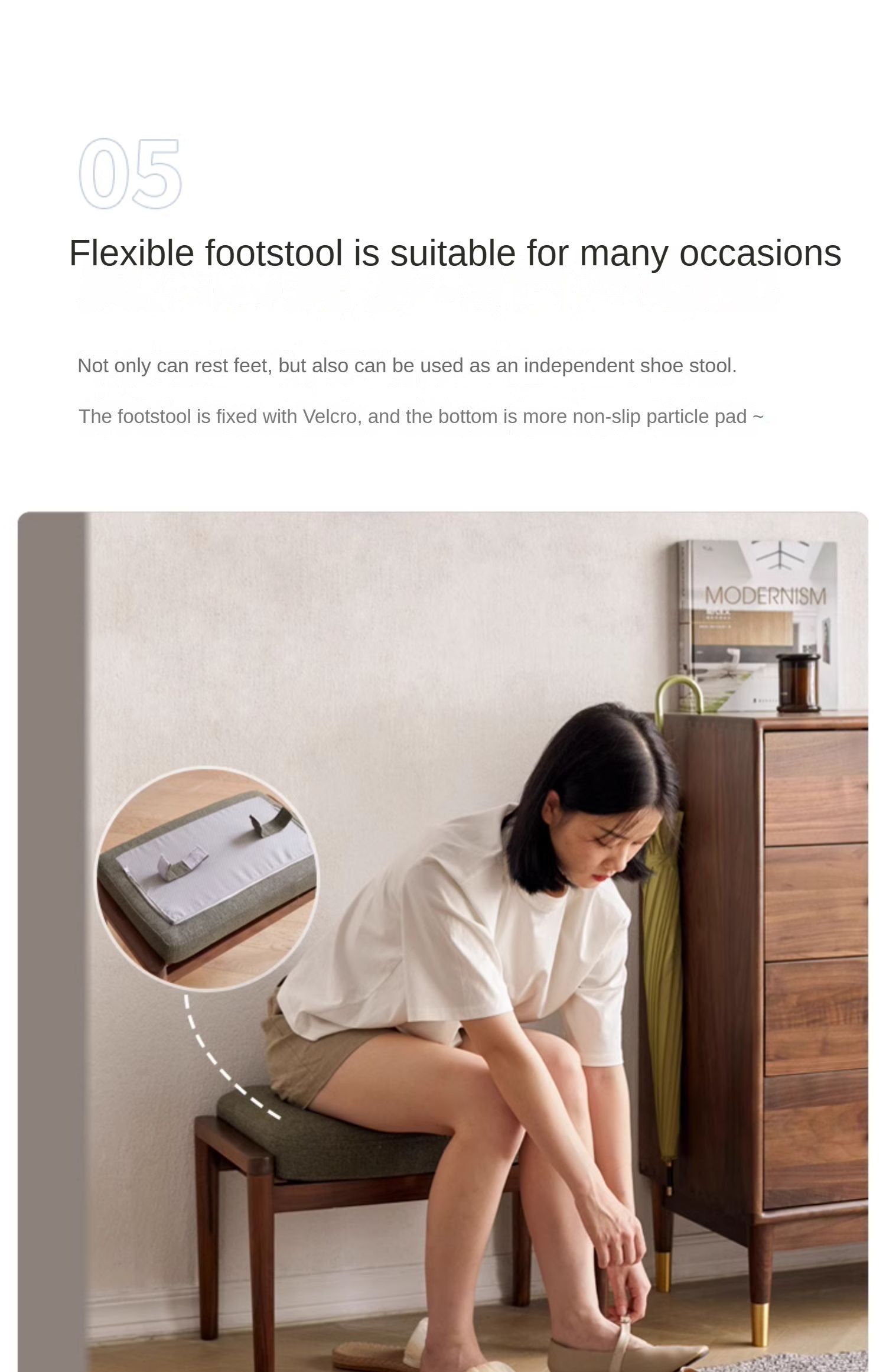 Black Walnut Solid Wood Fabric Sofa Chair