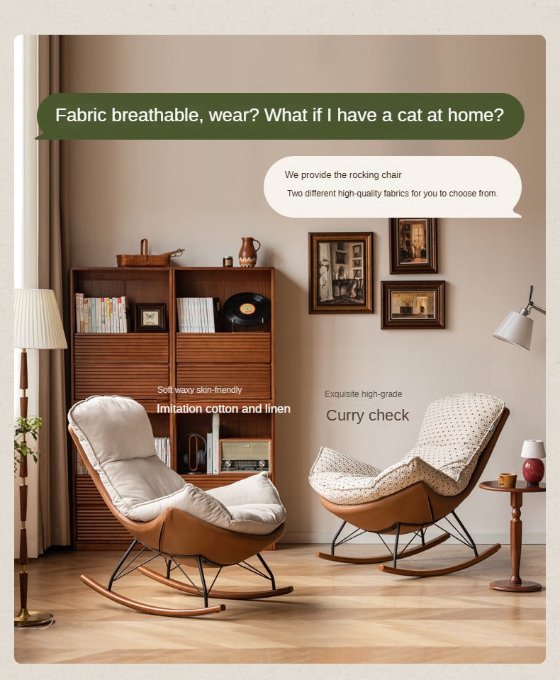 Fabric Rocking Retro Lazy Eggshell Chair