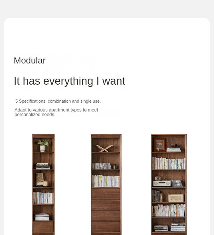 Black Walnut Solid Wood Bookshelf -USA