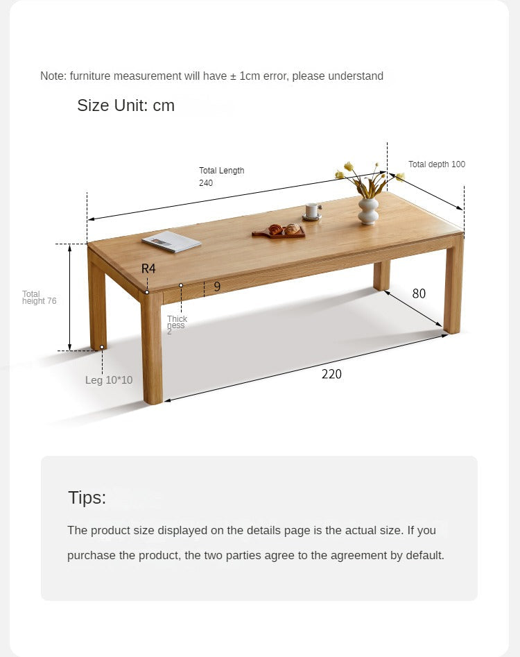 Oak Solid Wood Long Dining Table