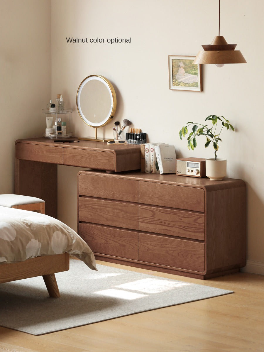 Ash Solid Wood Telescopic Dressing Table-USA