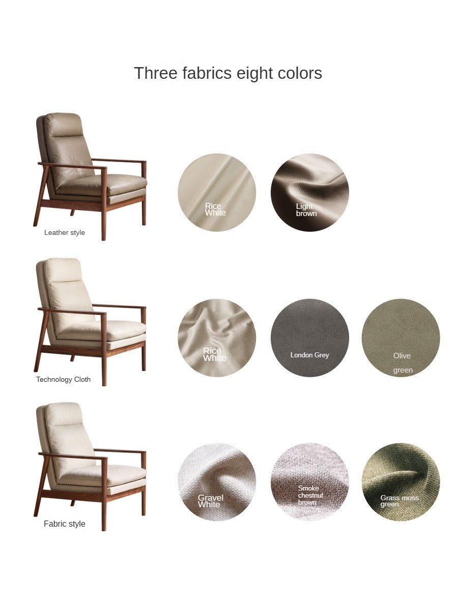 Black Walnut Solid Wood Fabric Sofa Chair