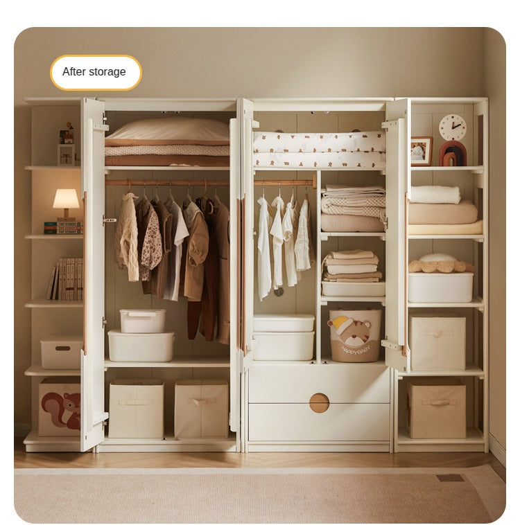 Solid Rubberwood, Beech Solid Wood Children's Wardrobe