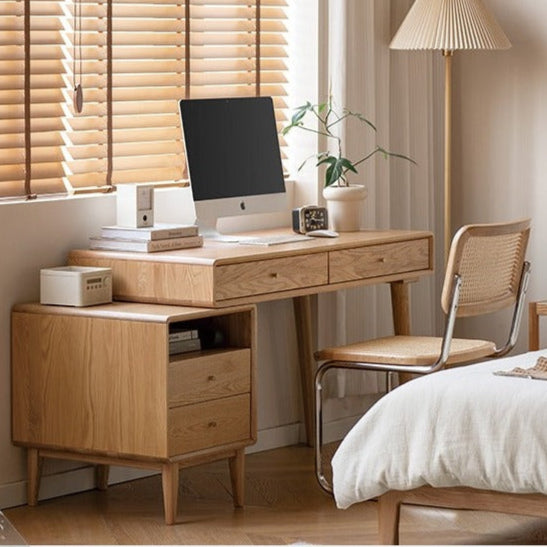 Oak Solid Wood Office Desk Combination