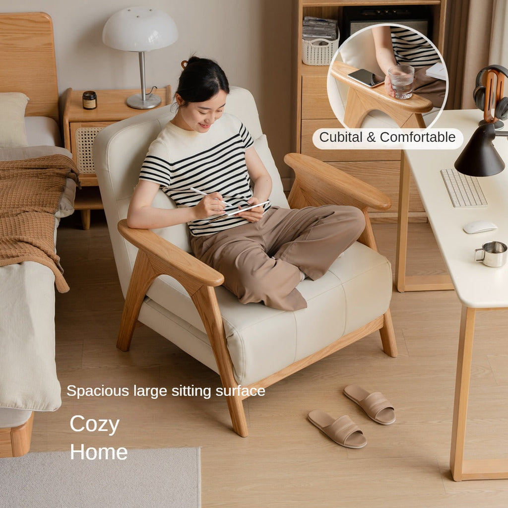 Oak, Beech Solid Wood Folding Dual-Purpose Sofa Chair.