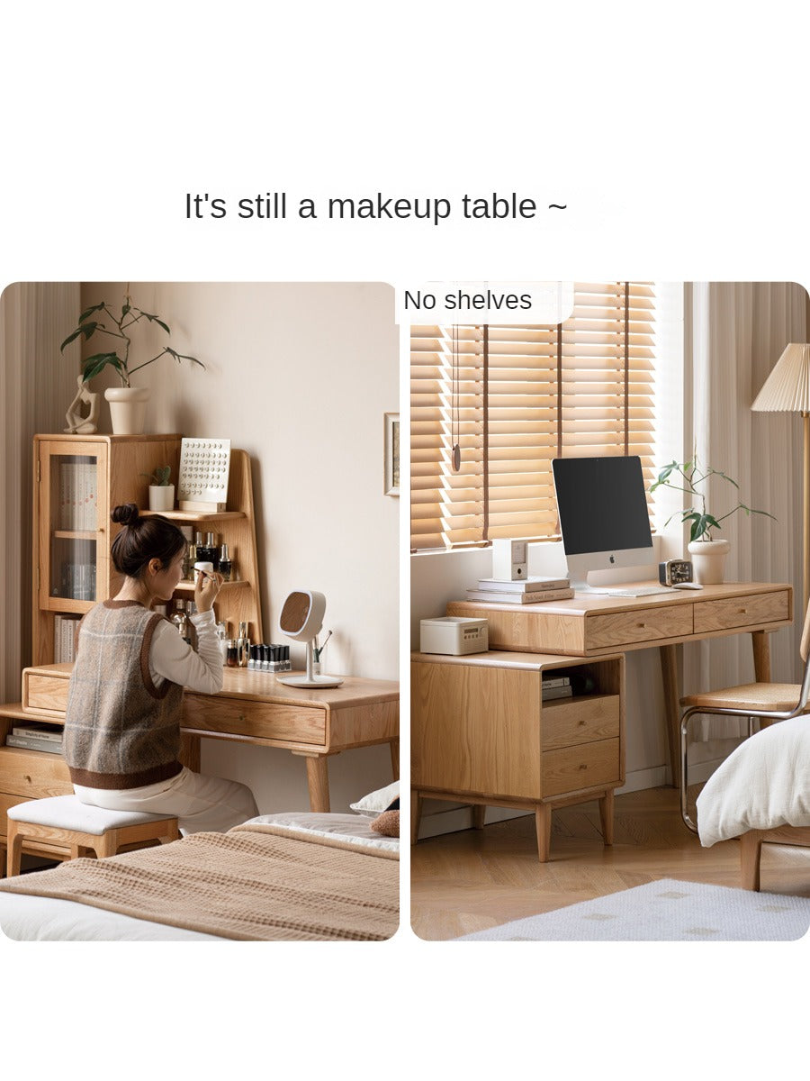 Oak Solid Wood Office Desk Combination