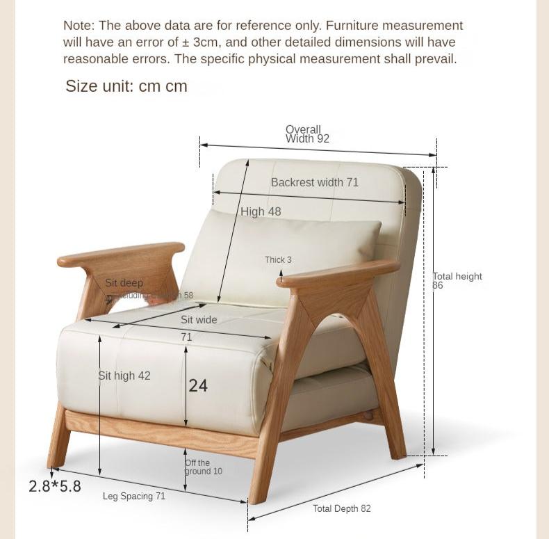 Oak, Beech Solid Wood Folding Dual-Purpose Sofa Chair.