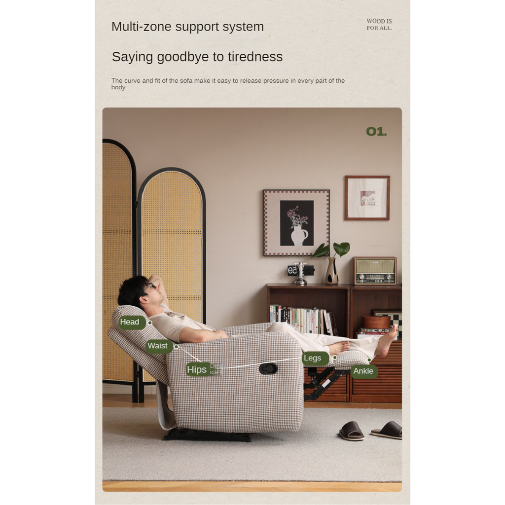 Fabric Modern Retractable Lounge Chair