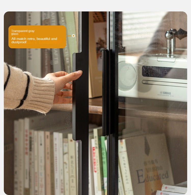 Black Walnut, Golden Sandalwood Solid Wood Bookshelf