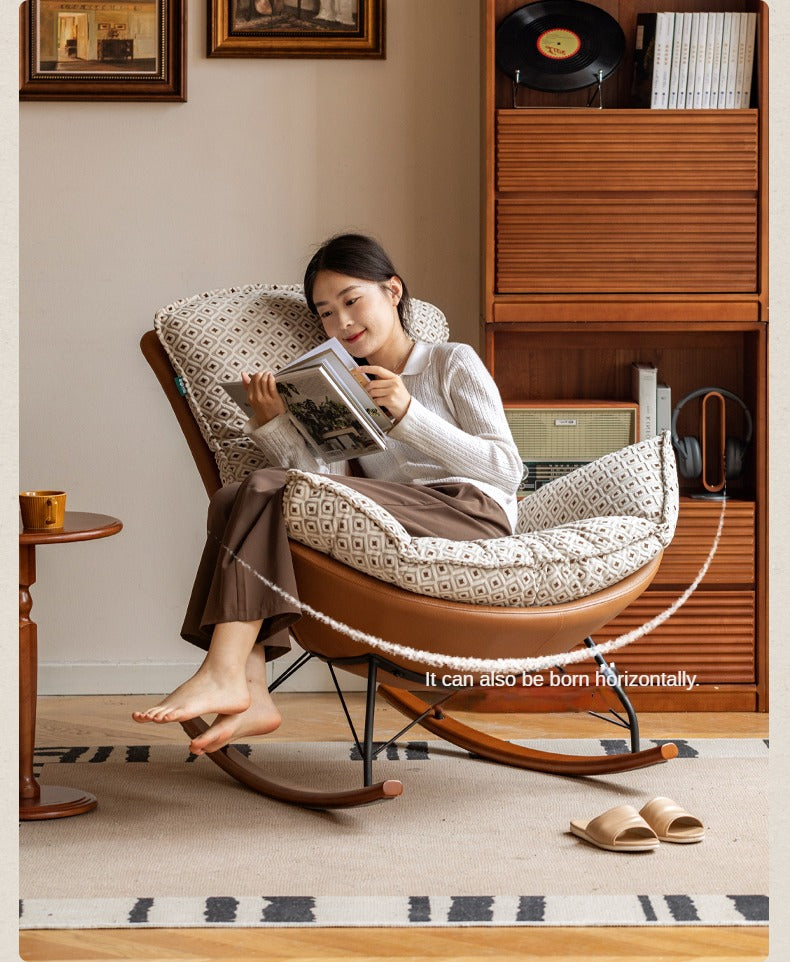 Fabric Rocking Retro Lazy Eggshell Chair