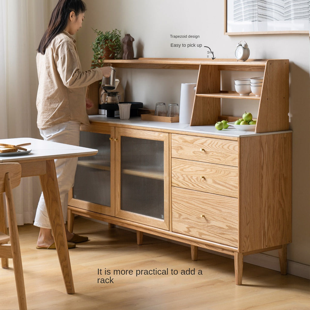 Oak Solid Wood Rock Board Modern Sideboard