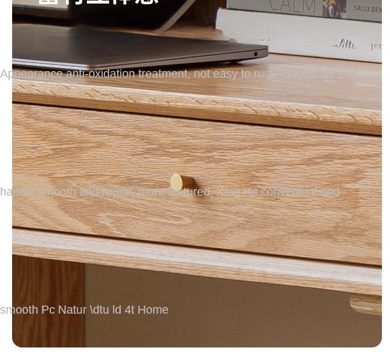 Oak Solid Wood Office Desk Combination