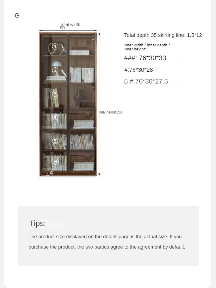 Black Walnut Solid Wood Bookshelf -USA