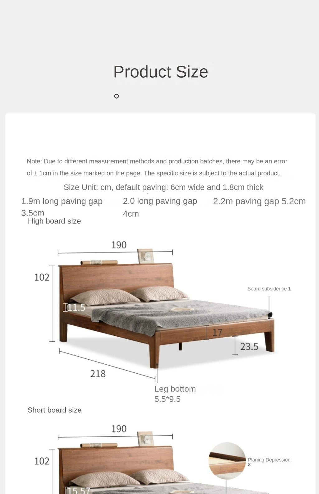 Black Walnut Solid wood bed Nordic modern