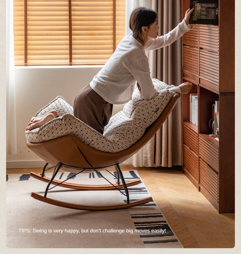 Fabric Rocking Retro Lazy Eggshell Chair