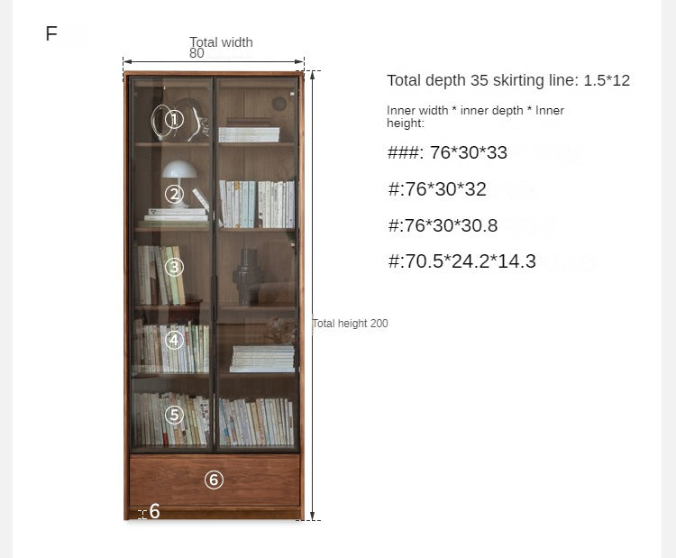 Black Walnut Solid Wood Bookshelf -USA