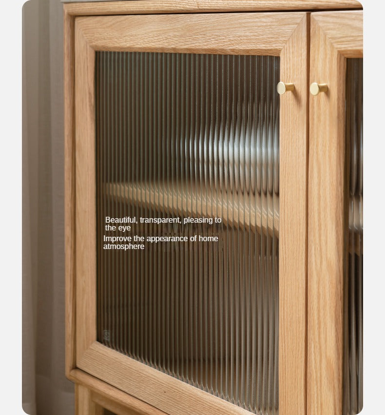 Oak Solid Wood Rock Board Modern Sideboard