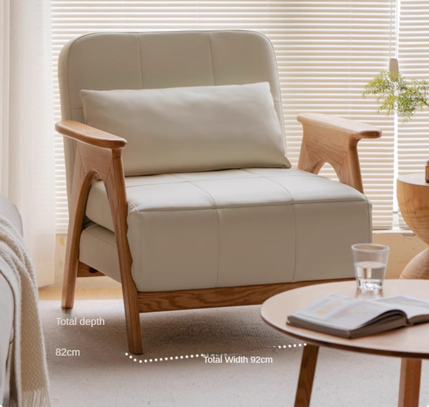 Oak, Beech Solid Wood Folding Dual-Purpose Sofa Chair.