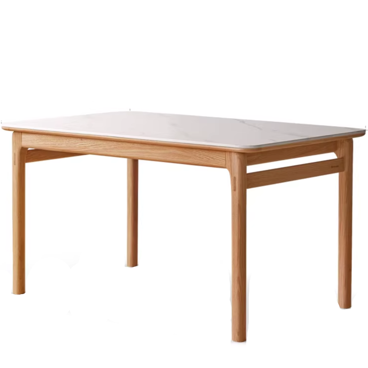 Oak Solid Wood Modern Rock Plate Dining Table