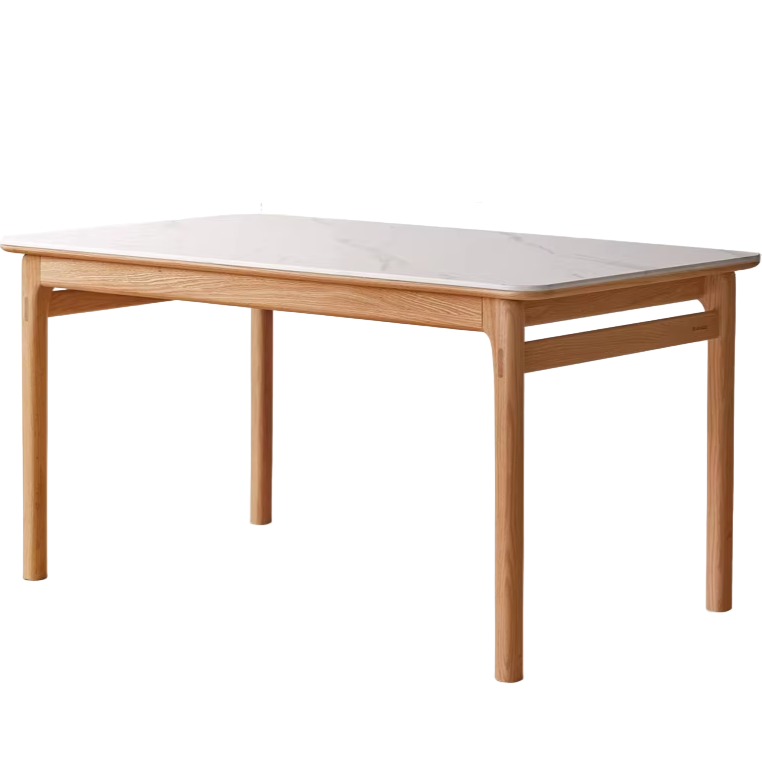 Oak Solid Wood Modern Rock Plate Dining Table