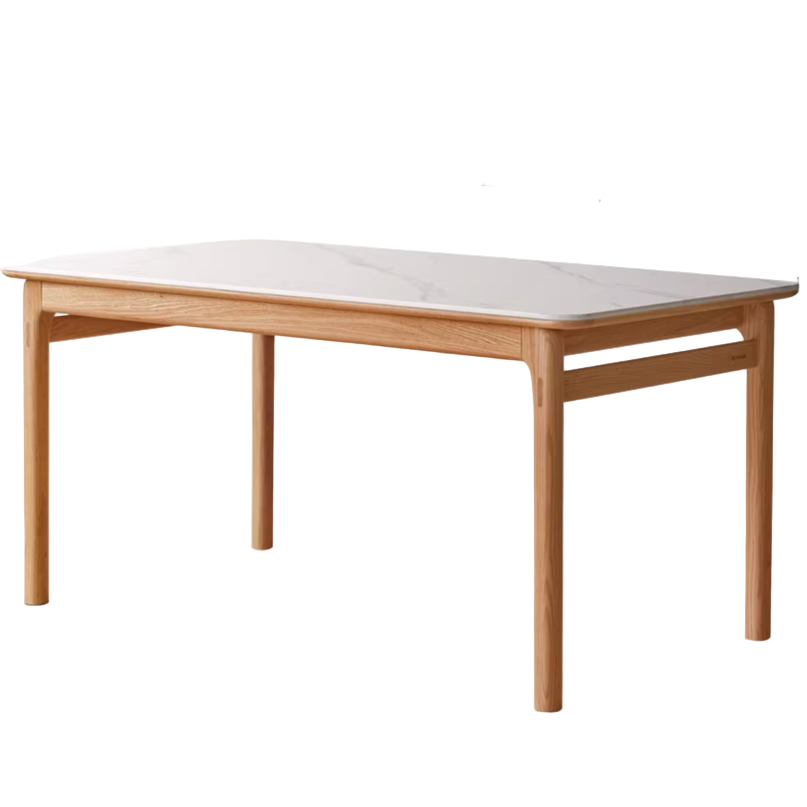 Oak Solid Wood Modern Rock Plate Dining Table