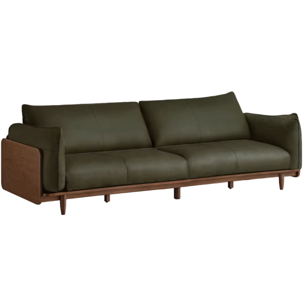 Black Walnut Solid Wood,Solid Sandalwood genuine leather, fabric Sofa