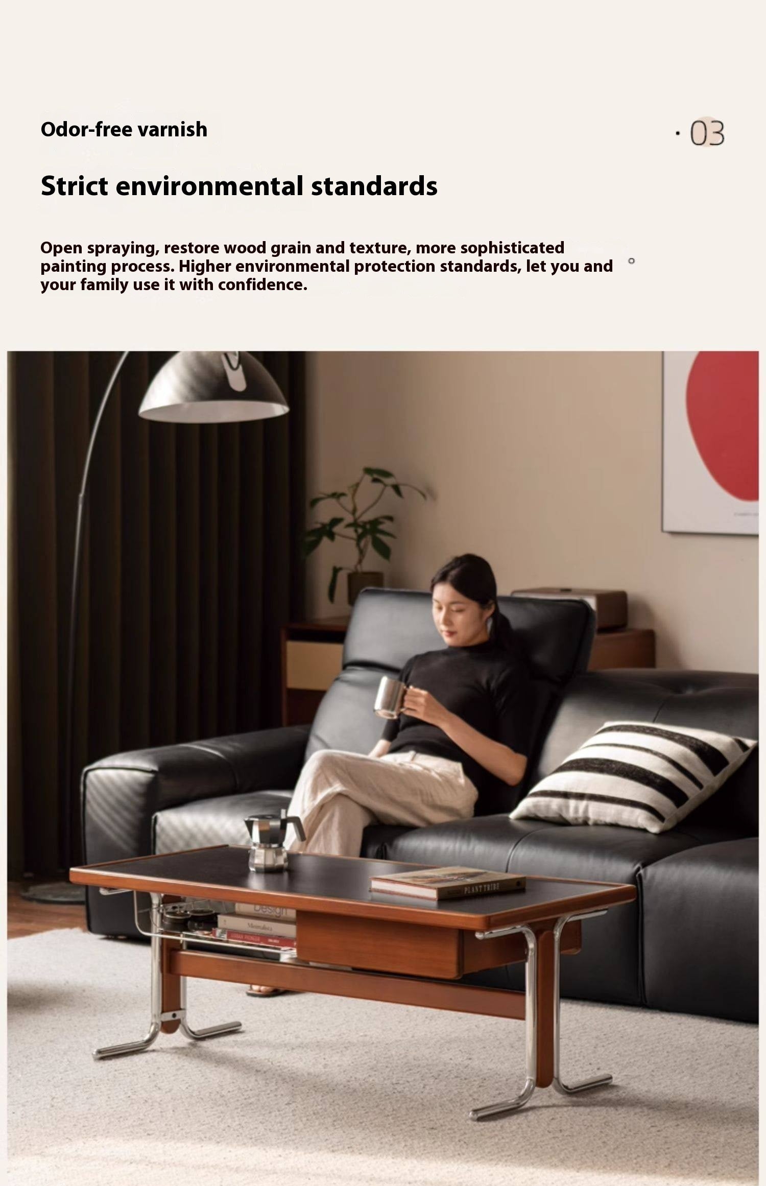 Poplar Solid Wood Middle Ages Rock Plate Coffee Table