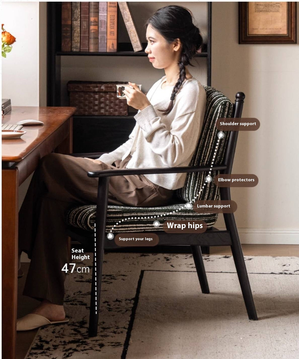 Ash Solid Wood Antique Style Soft Armchair