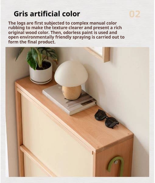 Beech Solid Wood Shoe Cabinet Hallway Cabinet