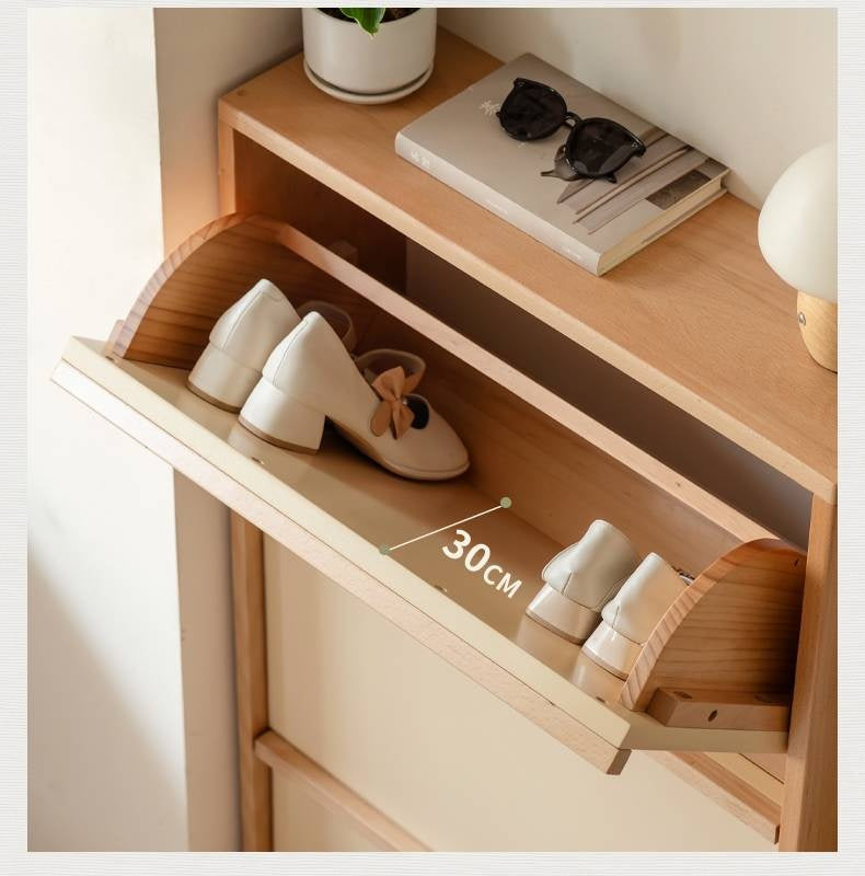 Beech Solid Wood Shoe Cabinet Hallway Cabinet