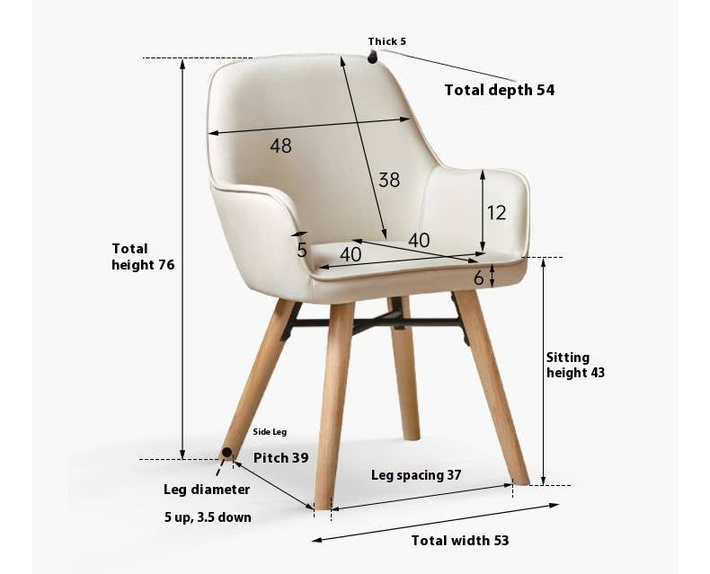 Beech Solid Wood Soft Comfortable Armchair