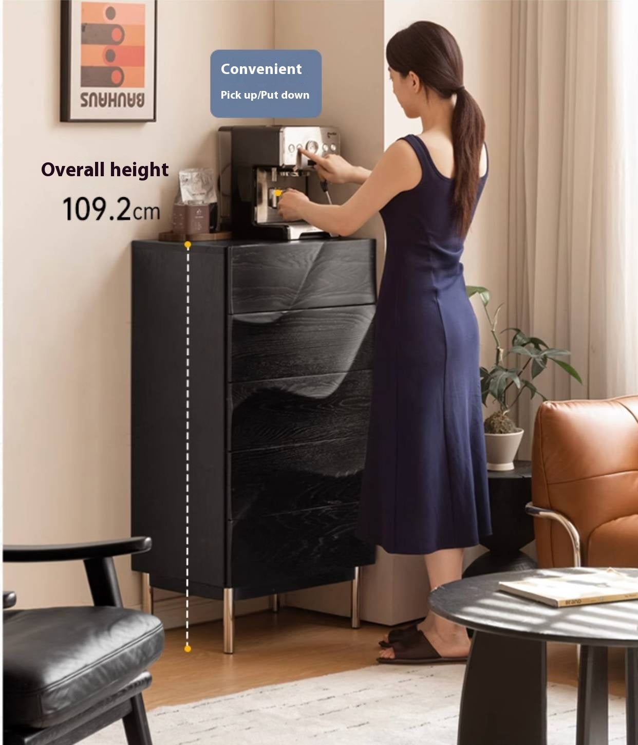 Oak Solid Wood Bauhaus Chest of Drawers