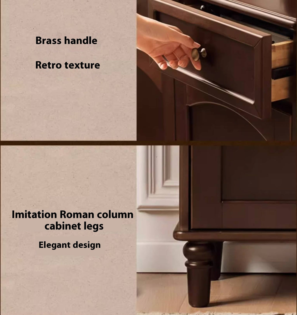 Poplar Solid Wood American Retro Shoe Cabinet