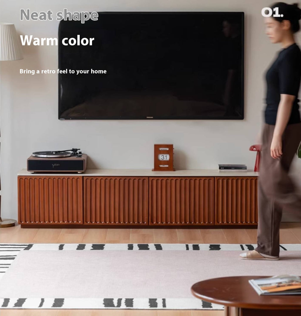 Poplar Solid Wood Antique Style TV Stand