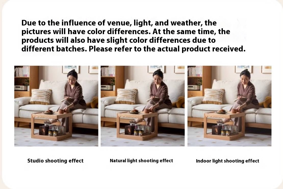 Oak Solid Wood Square Coffee Table Module Combination