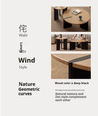 Ash Solid Wood Wabi Sabi Style Creative Coffee Table