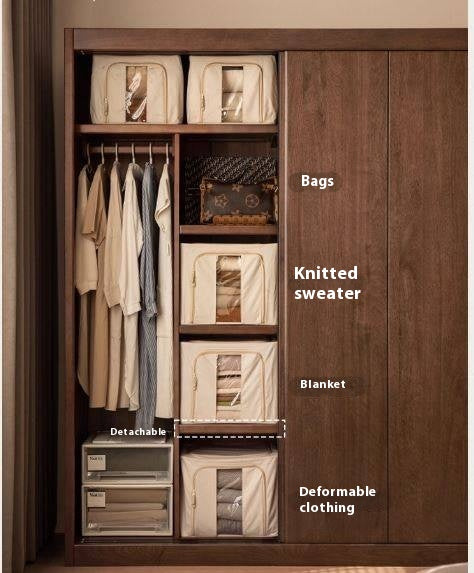 Golden Sandalwood Solid Wood Wardrobe.