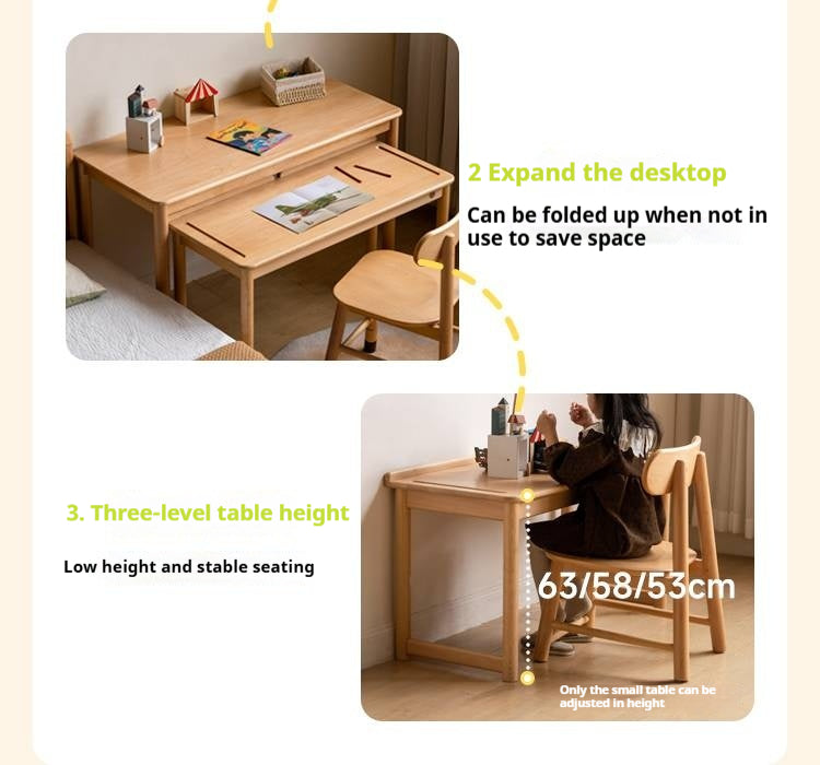 Beech Solid Wood Children's Learning Desk.