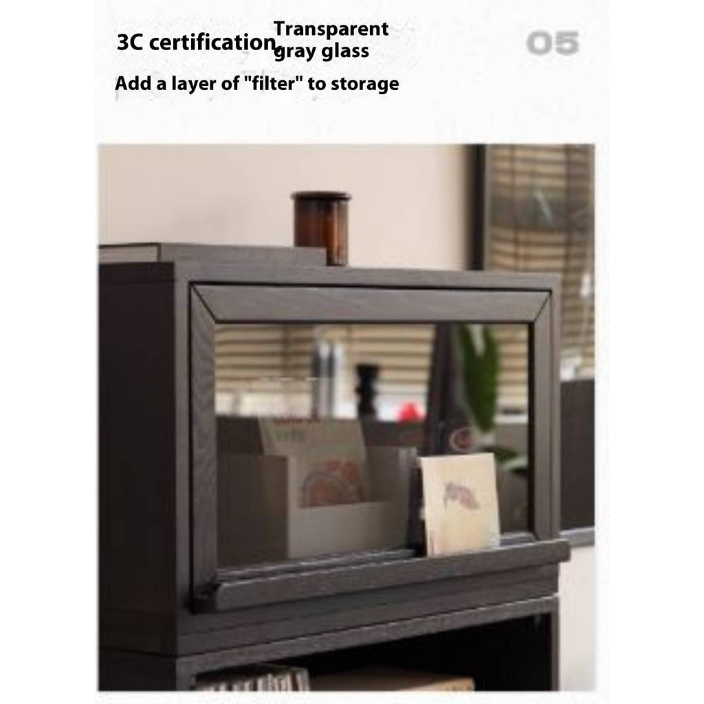 Oak Solid Wood TV Stand Combination Bookcase