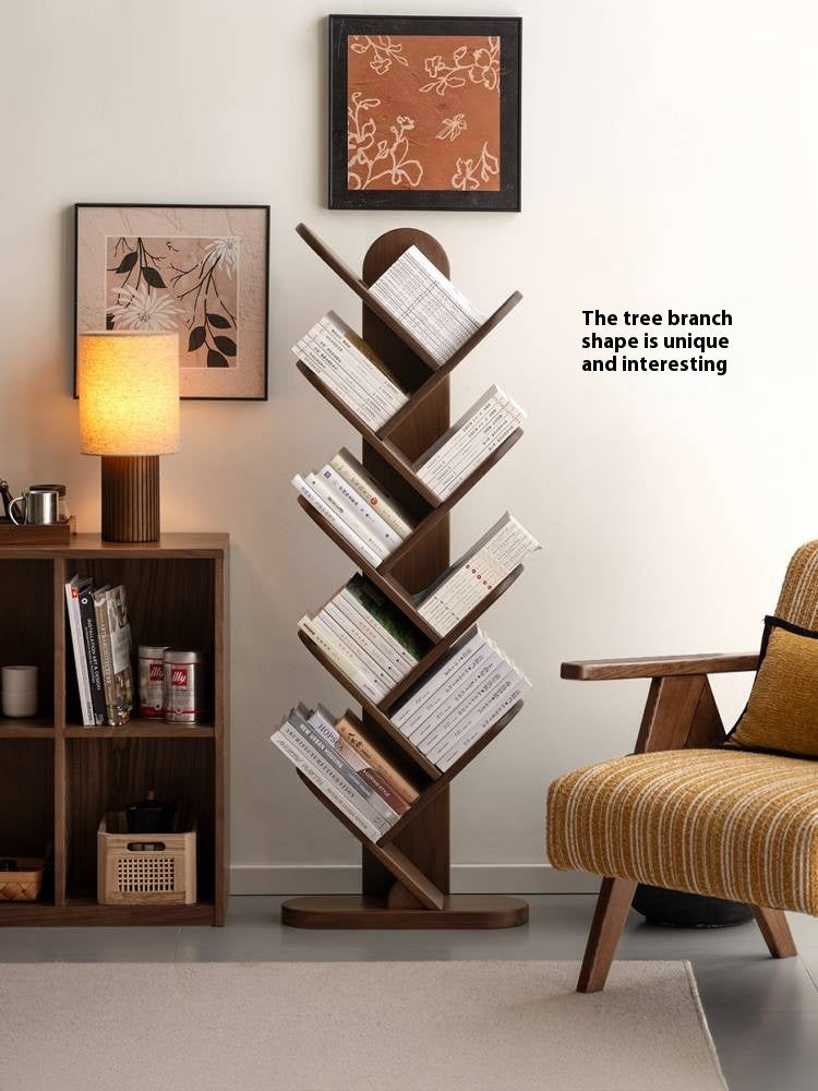 Black Walnut, South American Walnut Solid Wood Layer Rack Bookshelf