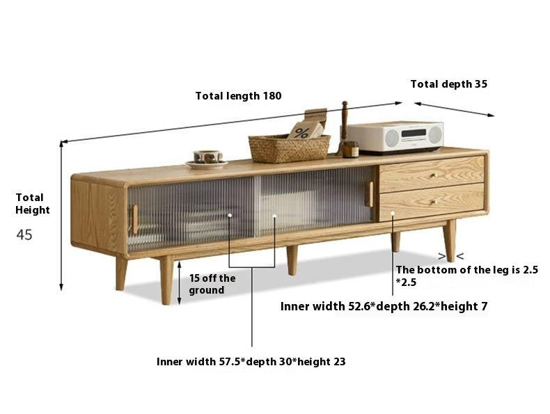 Oak Solid Wood Modern TV Cabinet
